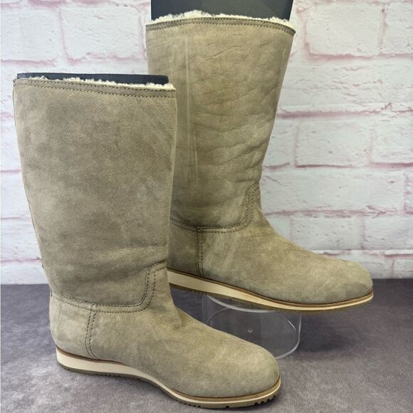 Prada Women's Calzature Donna Montone Fango Suede Sherpa Boots EU 39 / US 8.5 - Picture 3 of 9